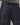 Dark navy jeans waistband with button fly, belt loops, and orange-stitched seams