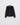Black button-up shirt with petal ruffle shoulders and pointed collar, long sleeves