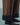Brown melange trousers with wide turned-up cuffs