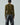 Olive cable-knit sweater back view with cable pattern and ribbed cuffs