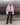 Pink hooded nylon jacket with front zipper and flap pockets, cropped style