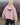 Pink hooded nylon jacket, rear view, elastic cuffs and front zipper