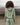 Light green hooded wind shell jacket back view with ribbed cuffs and hem