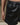 Black faux-leather mini shorts close-up with belt loops and front seam