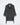Gray denim trench coat with double-breasted buttons, notched collar, and front flap pockets