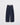 Dark navy denim wide-leg jeans, flat lay with belt loops and side pockets