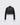 Cropped black eco-leather jacket with silver eyelet studs, snap front