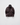 Cropped hooded eco-leather cape jacket, dark brown with snap front and gathered cuffs