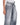 Distressed baggy jeans in light gray wash with drawstring tie and side pockets