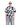 Black-and-white abstract printed camp shirt with pointed collar and button front.