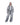 Distressed cropped gray denim jacket with point collar, ruched front, oversized sleeves