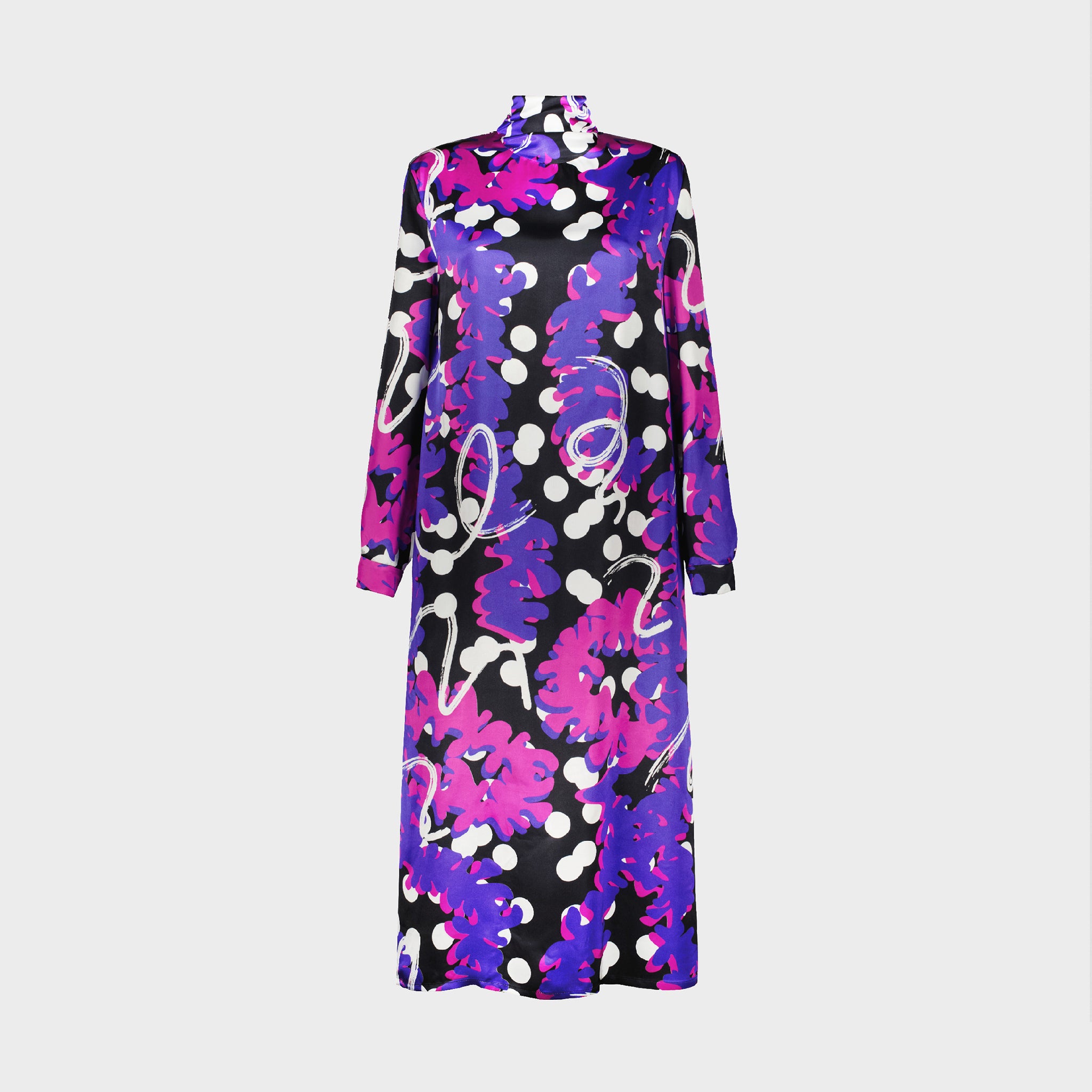SHIFT DRESS WITH ABSTRACT PRINT