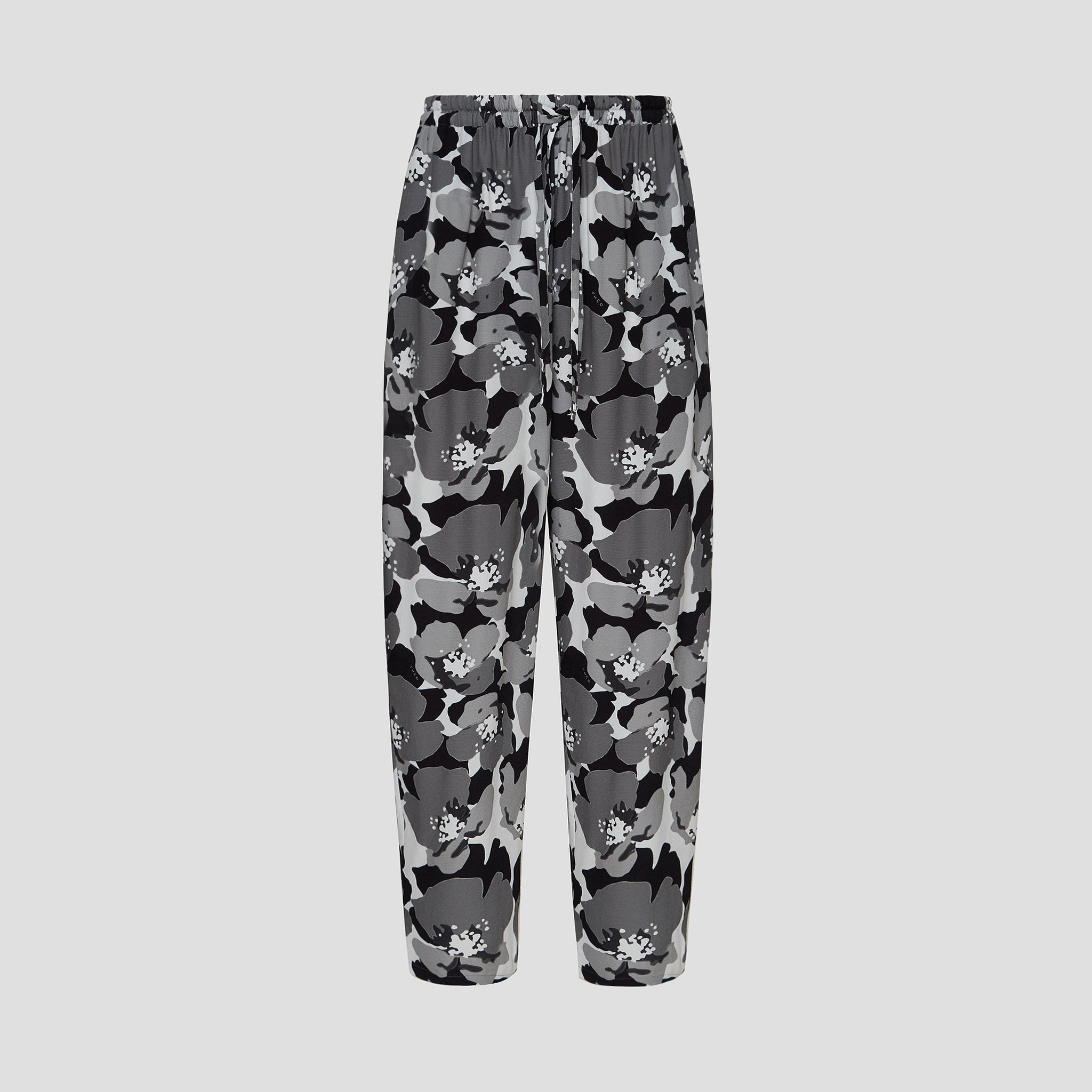 LOUNGE PANTS WITH ACHROMATIC FLORAL PRINT