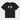 Black jersey T-shirt with raised 3D eye print graphic on chest, crew neck
