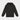 Black pullover hoodie with Theo logo chest, front view hood drawstrings