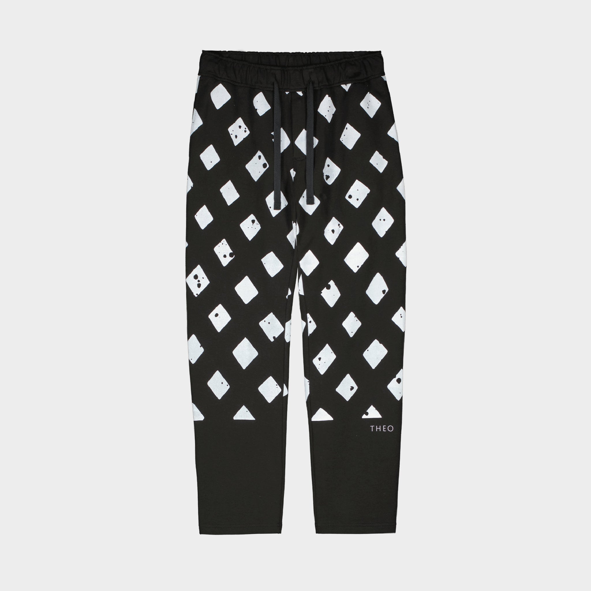 SWEATPANTS WITH A CONTRASTING TEXTURED RHOMBUS PRINT