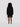 Black hoodie with hood, kangaroo pocket, ribbed cuffs and hem, back view.