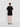 Black jersey T-shirt, crew neck, short sleeves (back view, no front print)