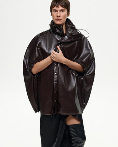 COCOONED ECO-LEATHER CAPE