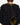 Men's textured draped sweater with dark layered fabric and khaki knit neckline and hem, back view