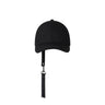 THEO black baseball cap with dangling keychain strap and metal clip