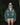 Faded denim hooded jacket with button closure and chest flap patch pockets