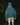 Faded denim jacket back view with hood up and yoke seam details