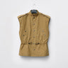 Apex Utility Vest in Beige made from Japanese Cordura fabric, front