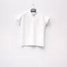 White crew-neck cotton T-shirt on hanger, short sleeves