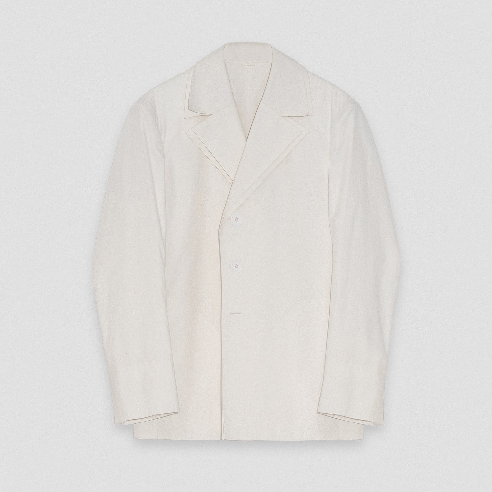 BOXY JACKET WITH DOUBLE LAPELS AND COLLARS IN WASHED COTTON