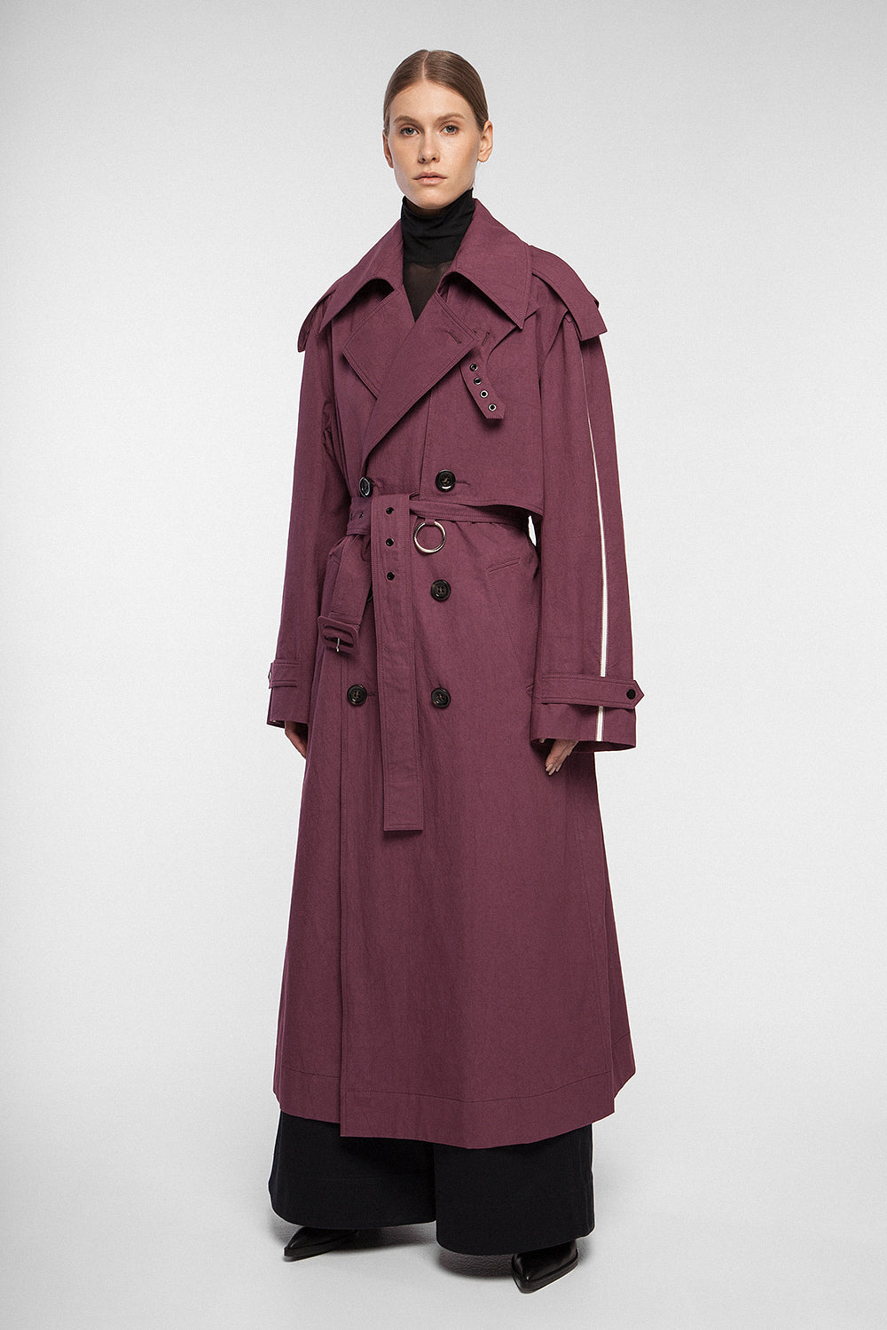 TRENCH COAT WITH ELONGATED STORM FLAP – THEO