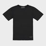 Black THEO jersey T-shirt, ribbed crew neck and small THEO logo at lower hem