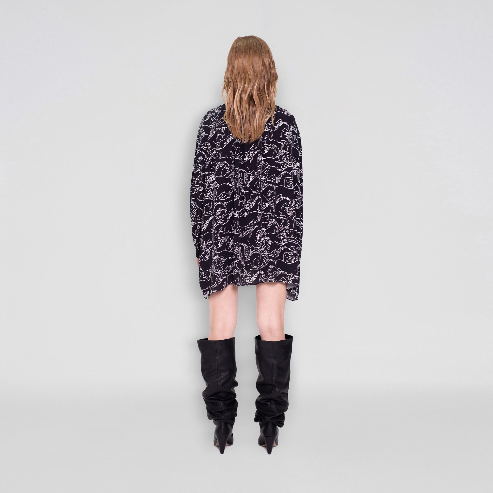BELL MINI DRESS WITH HORSES PRINT
