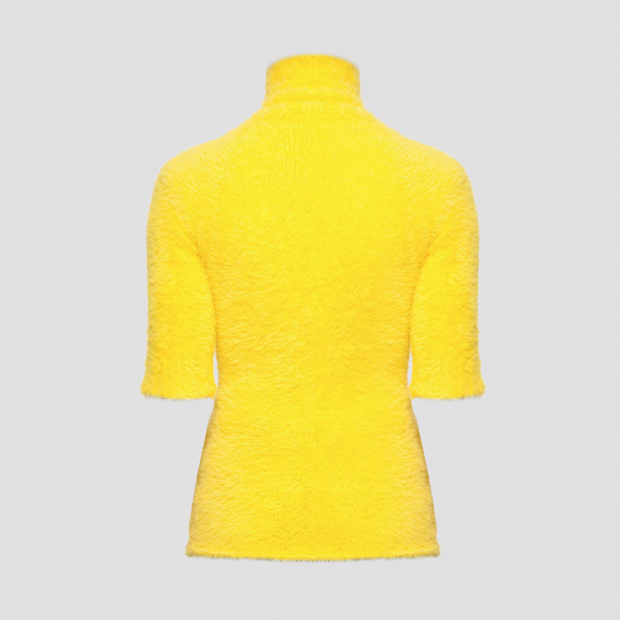 SUNNY YELLOW KNITTED TURTLENECK T-SHIRT
