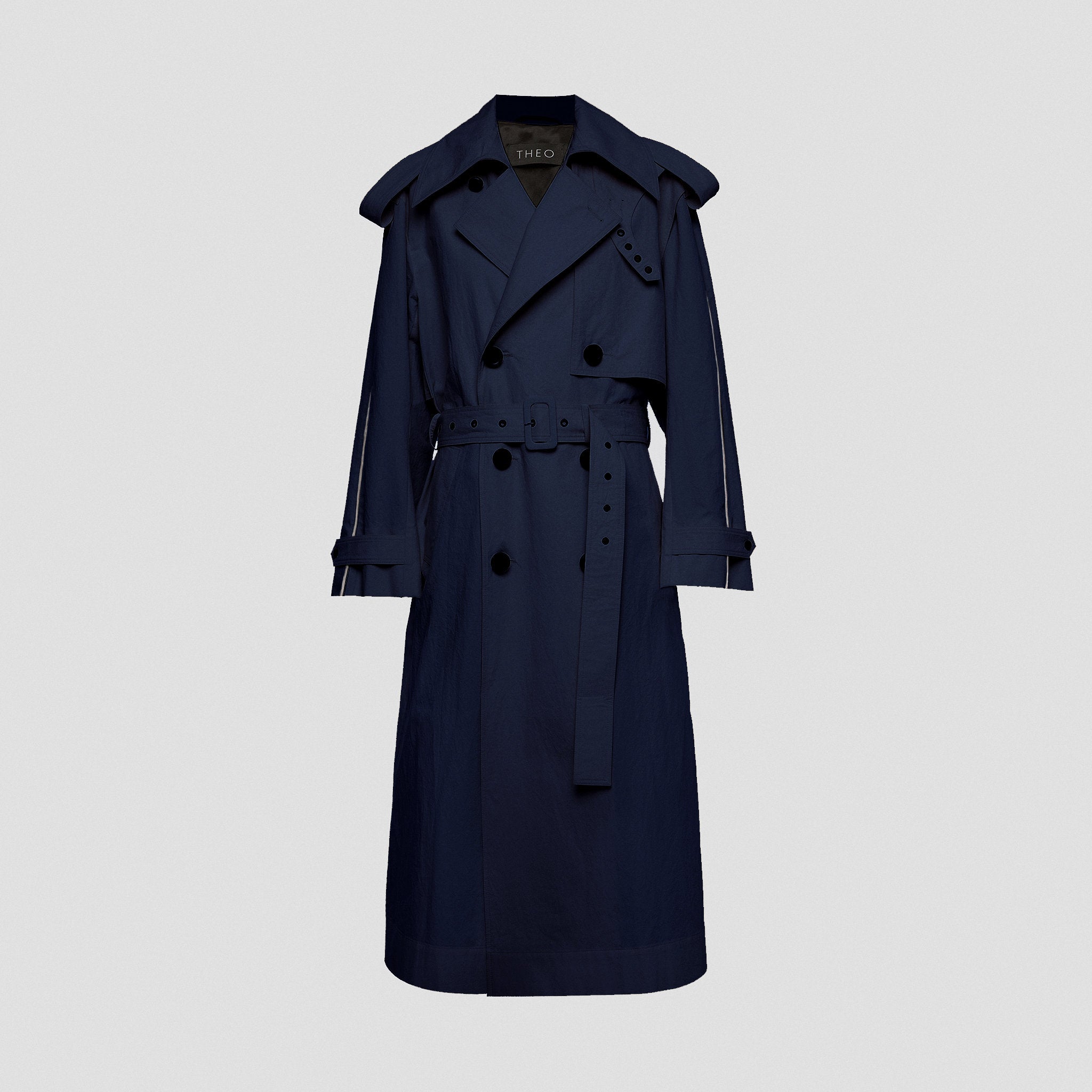 TRENCH COAT WITH ELONGATED STORM FLAP