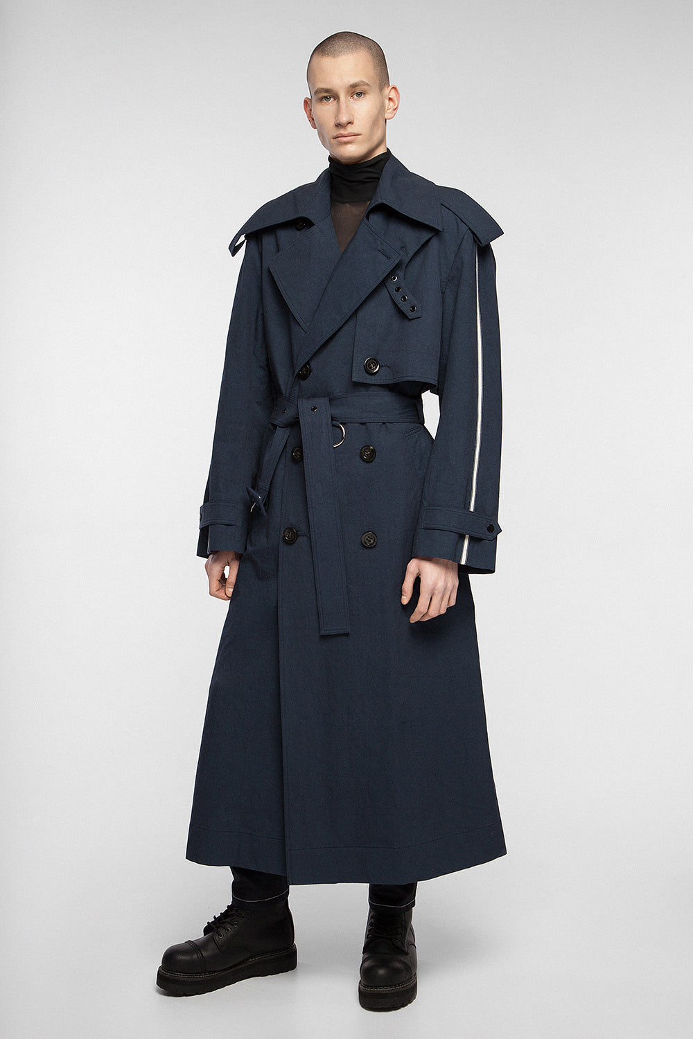 TRENCH COAT WITH ELONGATED STORM FLAP – THEO